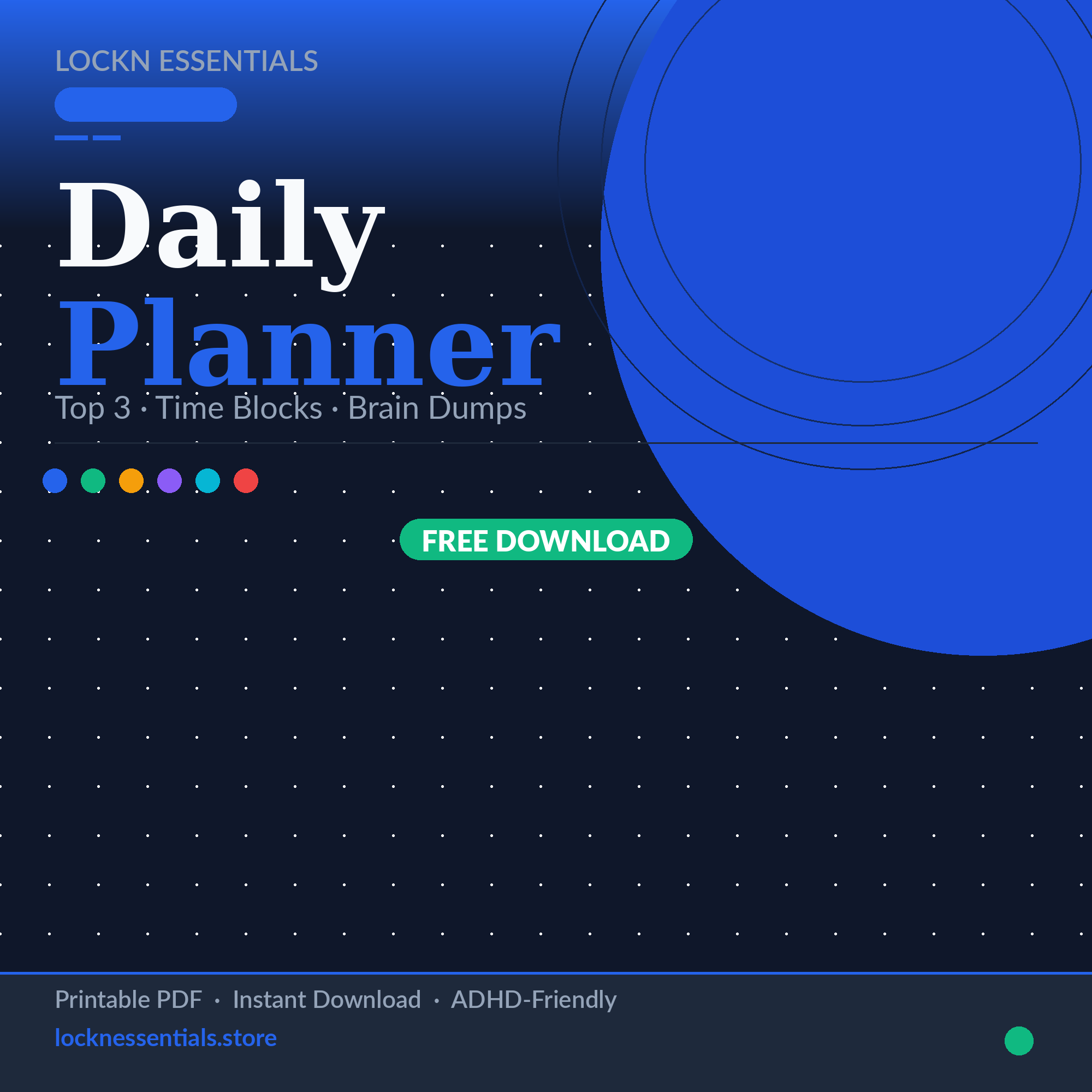 Daily Planner | Free Printable | Lockn Essentials