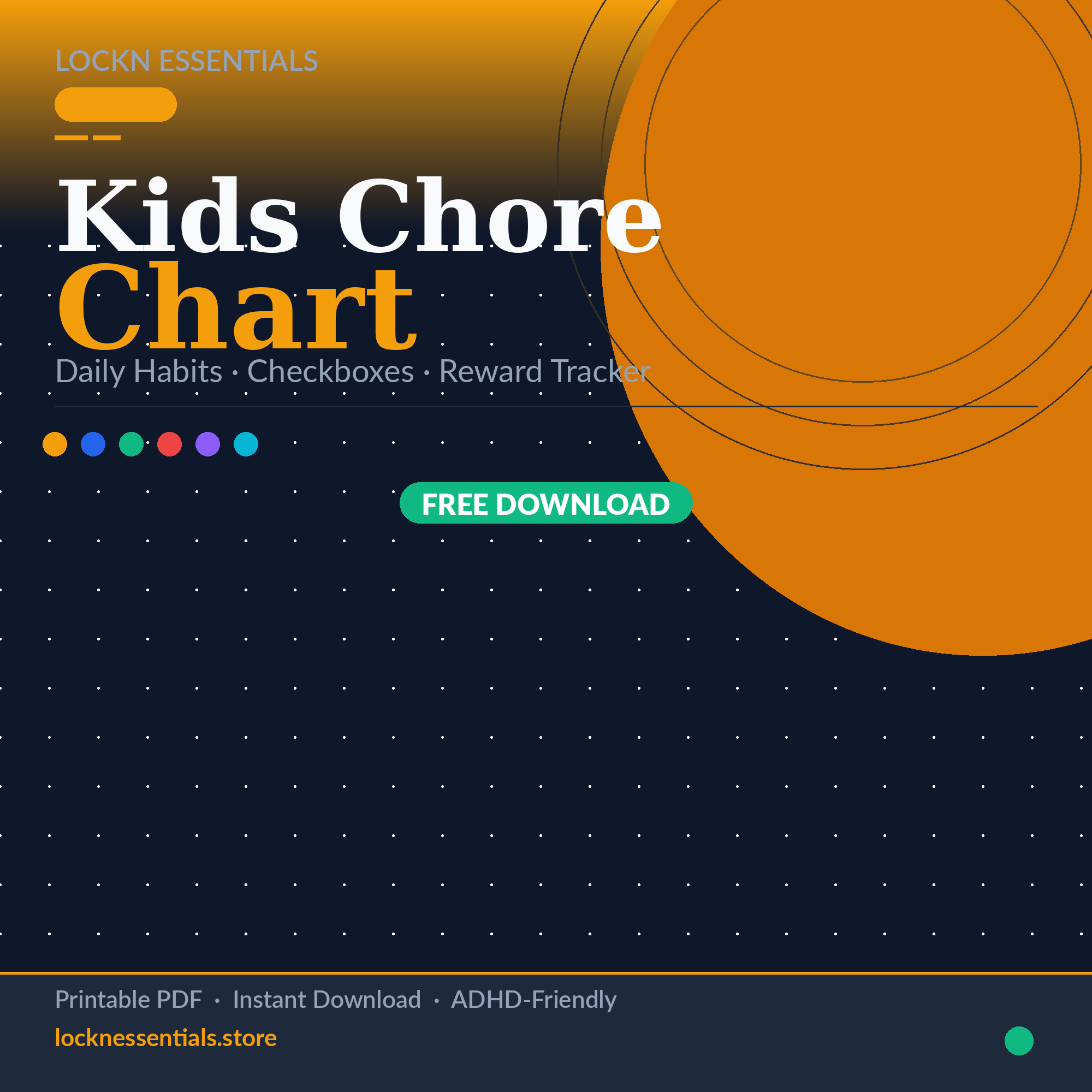 Kids Daily Chore Chart | Free Printable | Lockn Essentials