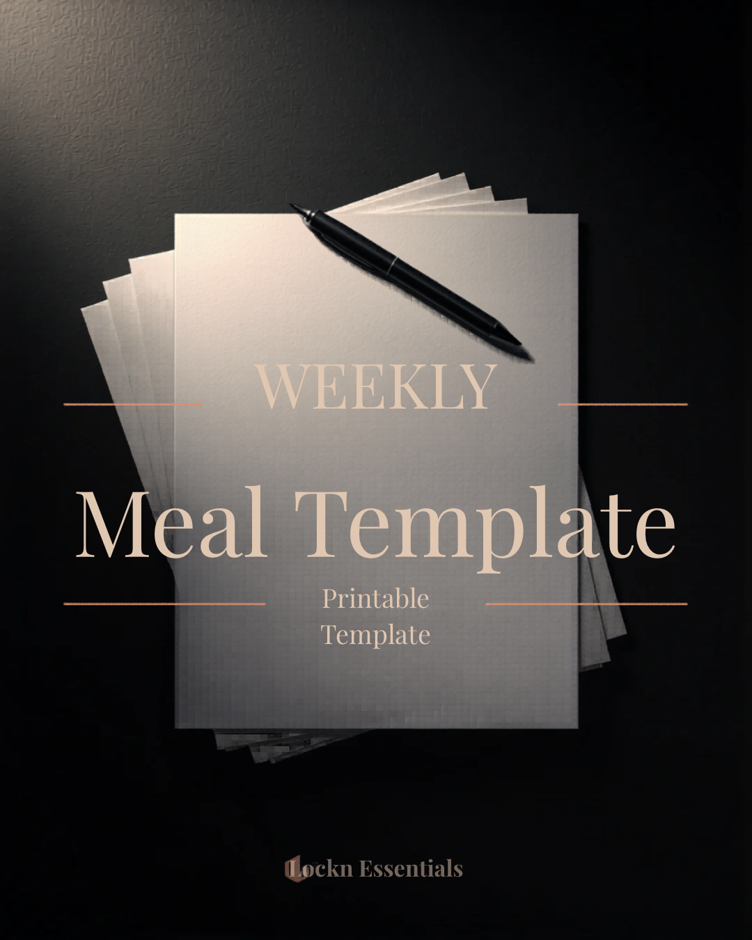Weekly Meal Template | Printable | Lockn Essentials